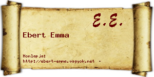 Ebert Emma névjegykártya